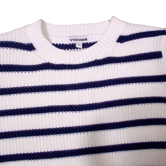 Vigoss Striped Short Sleeve Knit Sweater – Women’s Large - Picture 10 of 15